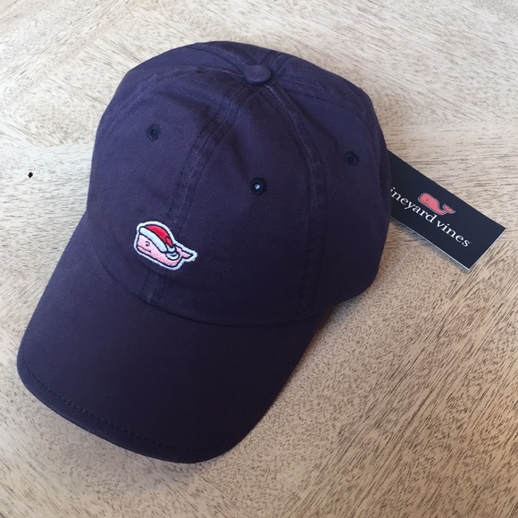 VINEYARD VINES Santa Whale Mistletoe Navy Blue Baseball Men/'s Hat *NEW* XMAS